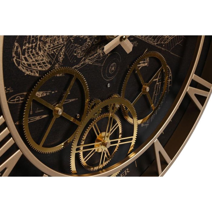 Reloj Pared Loft DKD Home Decor Dorado Marron Oscuro 5.6 x 52 x 52 cm 2