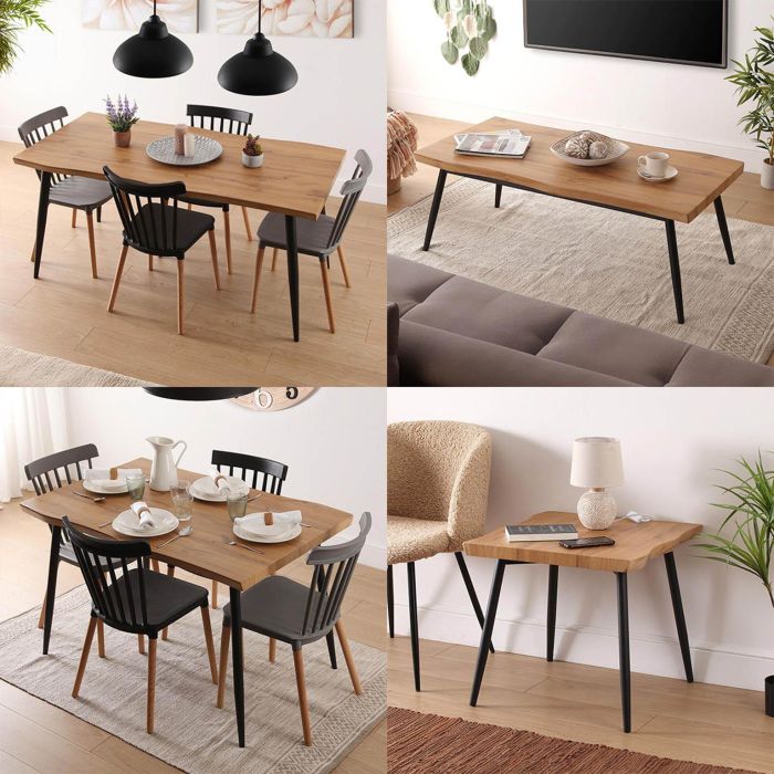 Versa Mesa Arama 60x60 cm - Mesa de comedor en madera MDF, metal y PVC 4 Versa Mesa Arama 60x60 cm - Mesa de comedor en madera MDF, metal y PVC 4