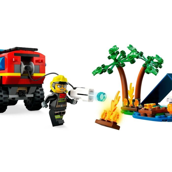 LEGO 60412 City Camión de Bomberos 4x4 y Bote Salvavidas, Juguete con Barco, Remolque y Minifiguras 5
