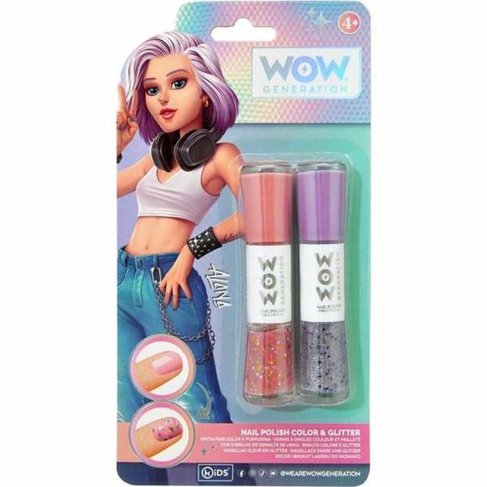 Wow Generation Pintauñas infantil con color y purpurina para niñas, esmalte de uñas, edad mínima 3 años, color único 2