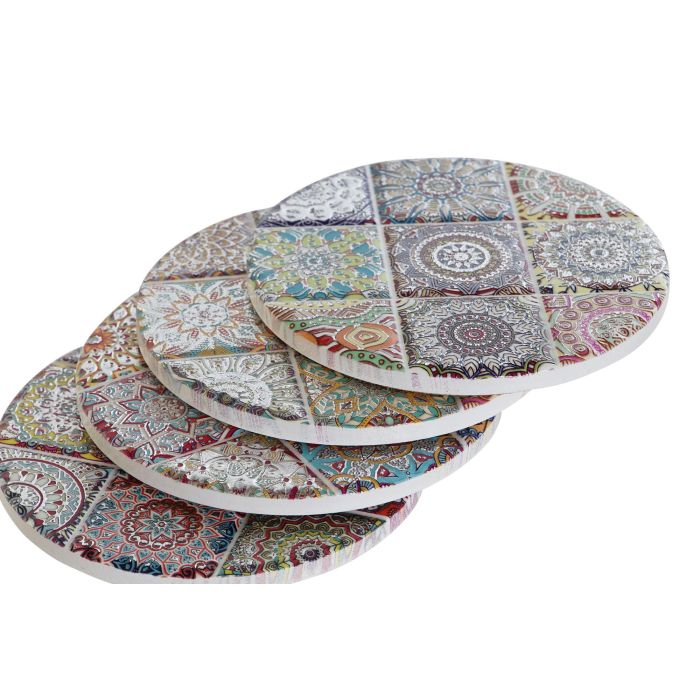 DKD Home Decor Posavasos Indio Multicolor Dorado Dolomite Corcho Set de 4 10.8 x 0.7 x 10.8 cm 2 DKD Home Decor Posavasos Indio Multicolor Dorado Dolomite Corcho Set de 4 10.8 x 0.7 x 10.8 cm 2