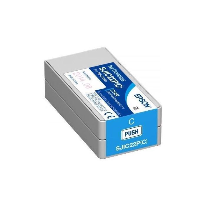 Epson Cartucho De Tinta Cian Colorworks C3500 Sjic22Pc Epson Cartucho De Tinta Cian Colorworks C3500 Sjic22Pc