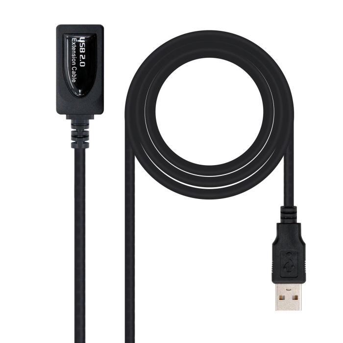 Cable Alargador USB NANOCABLE 10.01.0211 Negro 5 m 1 Cable Alargador USB NANOCABLE 10.01.0211 Negro 5 m 1