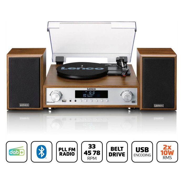 Lenco MC-160WD Tocadiscos de Madera con Bluetooth, Radio DAB+/FM y Reproductor MP3 3 Lenco MC-160WD Tocadiscos de Madera con Bluetooth, Radio DAB+/FM y Reproductor MP3 3
