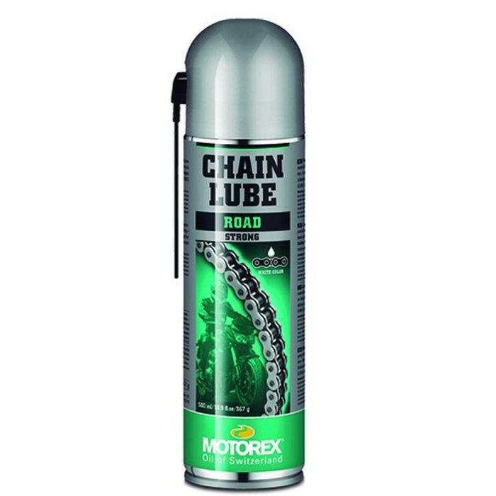 Motorex MTX302347 Lubricante Cadenas Blanco Road Strong Spray 500 mL para Motos de Carretera O-Ring X-Ring, Alta Presión