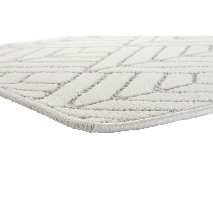DKD Home Decor Alfombra Chic Blanco Beige 240 x 61 cm Poliester 3