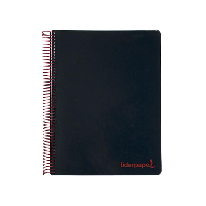 Cuaderno Espiral Liderpapel A5 Micro Wonder Tapa Plastico 120H 90 gr Cuadro 5 mm 5 Bandas 6 Taladros Color Negro 2