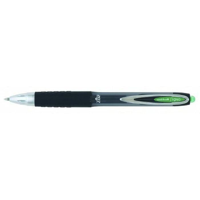 Boligrafo de tinta líquida Uni-Ball Rollerball Signo UM-207 Verde 0,4 mm (12 Piezas)