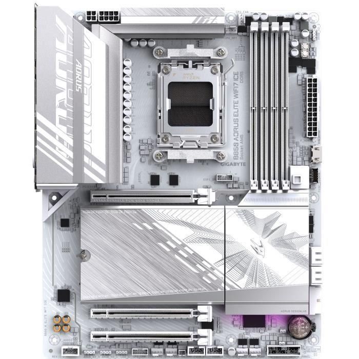 Gigabyte B850 AORUS ELITE WF7 ICE Placa Base AMD AM5 Ryzen 7000/8000/9000 Series DDR5 8200MHz PCIe 5.0 M.2 WiFi 7 1 Gigabyte B850 AORUS ELITE WF7 ICE Placa Base AMD AM5 Ryzen 7000/8000/9000 Series DDR5 8200MHz PCIe 5.0 M.2 WiFi 7 1