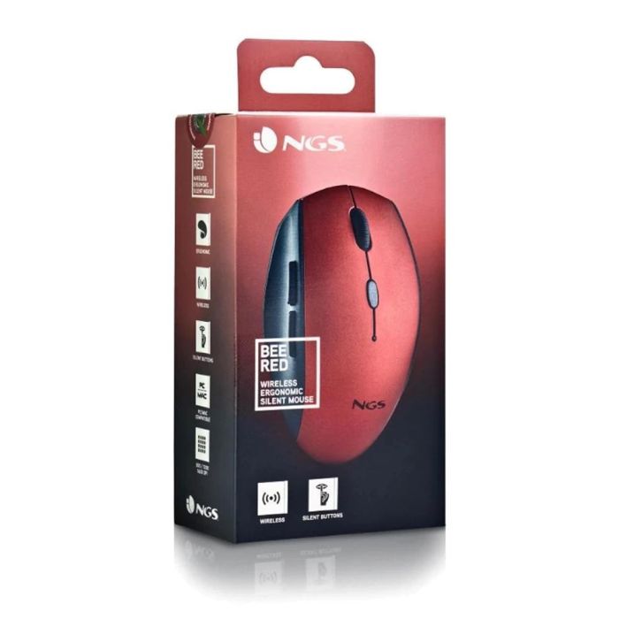 Ratón Inalámbrico NGS BEERED Rojo 1600 dpi 3 Ratón Inalámbrico NGS BEERED Rojo 1600 dpi 3