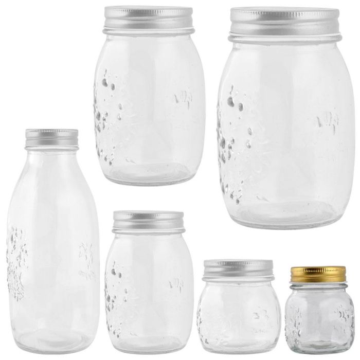 Day Bote de Cristal 0.15 L con Tapa de Metal, Dibujos en Relieve, Diámetro 7 cm, Altura 8.5 cm 2 Day Bote de Cristal 0.15 L con Tapa de Metal, Dibujos en Relieve, Diámetro 7 cm, Altura 8.5 cm 2