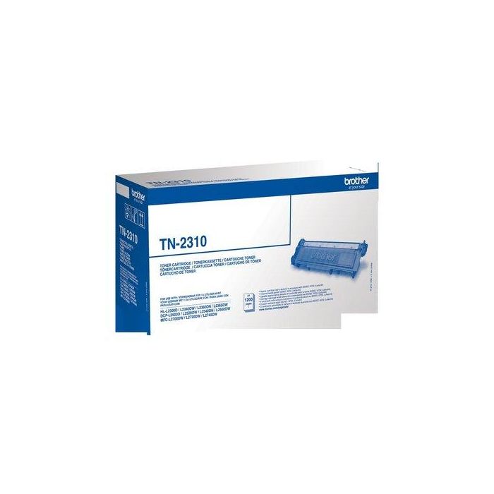Toner Brother Tn-2310 Dcp-L2500D/L2520Dw/L2540Dn/L2560Dw, Hl-L2300D/L2340Dw/L2360Dn/L2365Dw, Mfc-L2700Dw/L2720Dw/L2740Dw Negro (1.200 Pág.)
