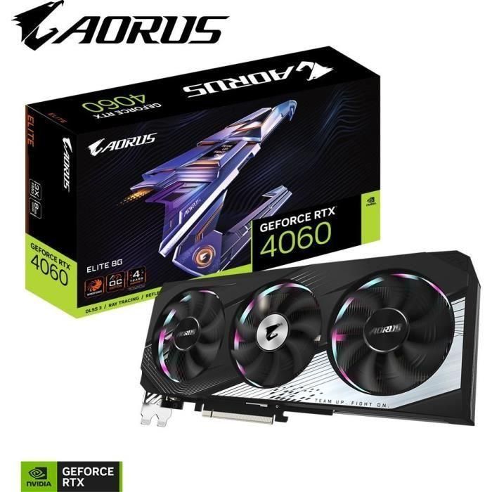 GIGABYTE - Tarjeta gráfica - AORUS GeForce RTX 4060 ELITE 8G 1