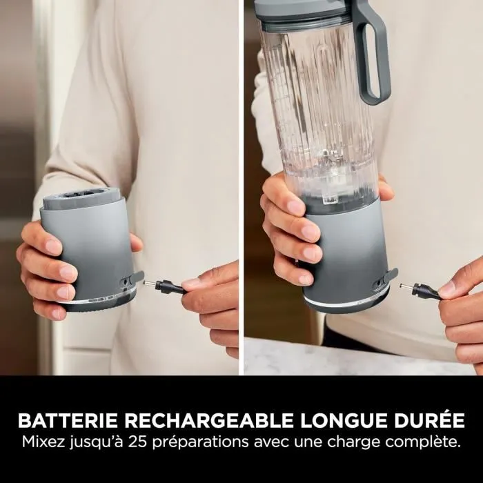 Ninja Licuadora Portátil Blast Max BC251EULD, Recipiente 530 ml, Batería 2h, Sin Cable, Sin BPA, Plateada 1 Ninja Licuadora Portátil Blast Max BC251EULD, Recipiente 530 ml, Batería 2h, Sin Cable, Sin BPA, Plateada 1