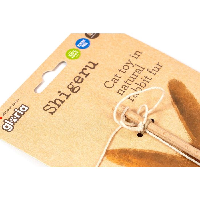 Gloria Palo de Juego para Gatos con Ratita de Piel de Conejo Real y Madera Natural, Activa Instinto, Fabricado en España 0 Gloria Palo de Juego para Gatos con Ratita de Piel de Conejo Real y Madera Natural, Activa Instinto, Fabricado en España 0