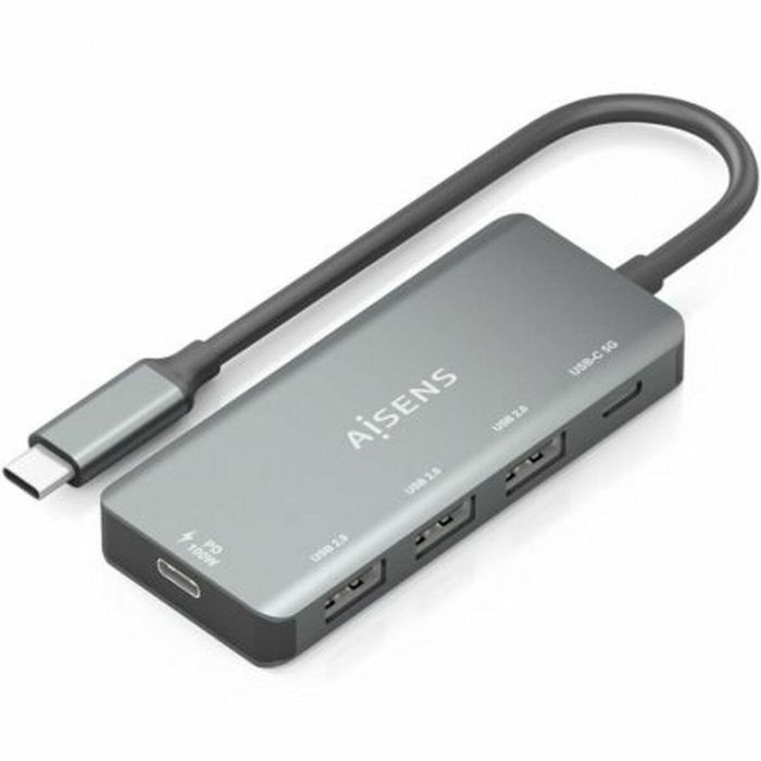 Hub USB Aisens A109-0945 Gris 100 W 1