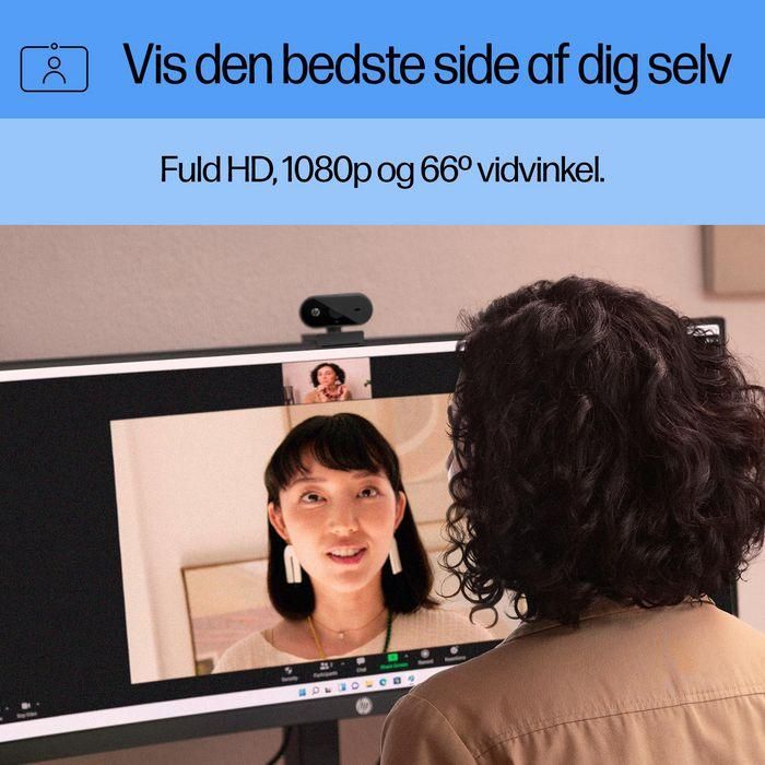 HP 53X26AA Webcam 320 Full HD 1080p con Micrófono Integrado, Gran Angular 66º, Cubierta de Privacidad, Rotación 360º, Works With Chromebook 25