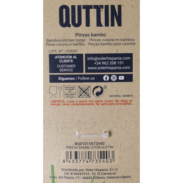 Pinzas de bambú Quttin 27 cm (36 Unidades) 4 Pinzas de bambú Quttin 27 cm (36 Unidades) 4