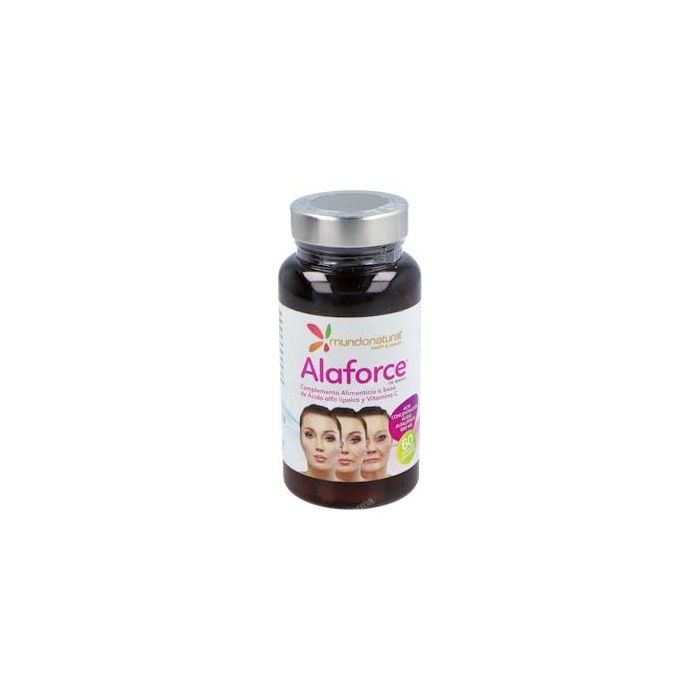 MUNDONATURAL Alaforce Ácido Alfa Lipoico y Vitamina C 60 cápsulas, antioxidante, apoya glucosa, reduce cansancio