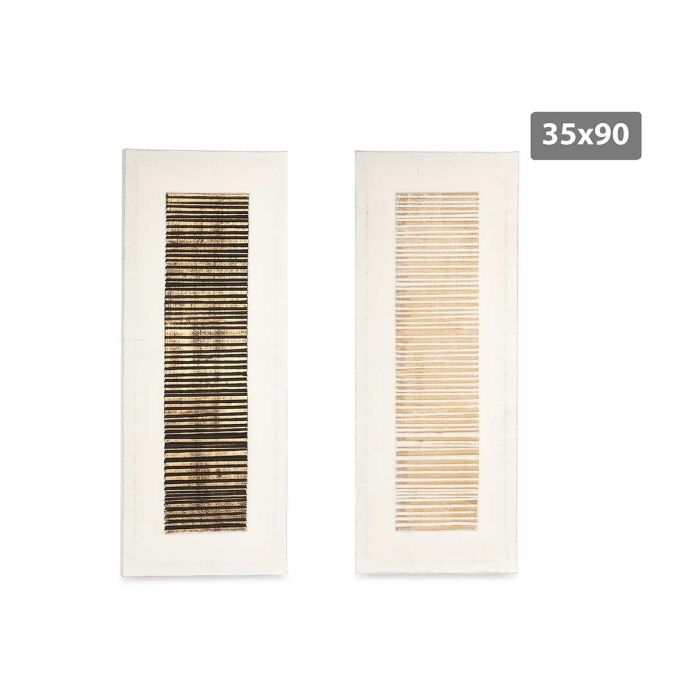 Lienzo Relieve Rayas Oro Negro 35X90Cm Surtidos Giftdecor (2 Unidades) Lienzo Relieve Rayas Oro Negro 35X90Cm Surtidos Giftdecor (2 Unidades)