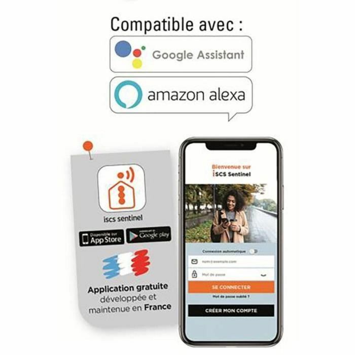 SCS SENTINEL Enchufe Inteligente WiFi, Control Remoto ON/OFF, Compatible Google Assistant y Alexa, Carga Máxima 3600W - 16A 2