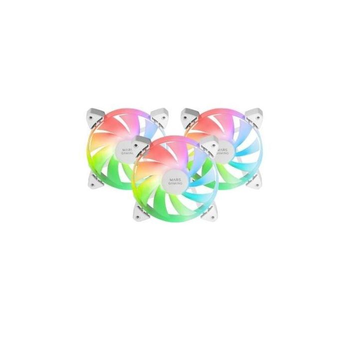 Pack 3 Ventiladores Mars Gaming MF-3A/ 12cm/ ARGB/ Blanco 2 Pack 3 Ventiladores Mars Gaming MF-3A/ 12cm/ ARGB/ Blanco 2