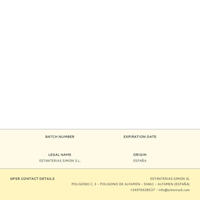 Simon Rack Comfort 5/400 Kit estantería metálica blanco - 5 estantes, 100kg/nivel, 900x400x1800mm 3 Simon Rack Comfort 5/400 Kit estantería metálica blanco - 5 estantes, 100kg/nivel, 900x400x1800mm 3