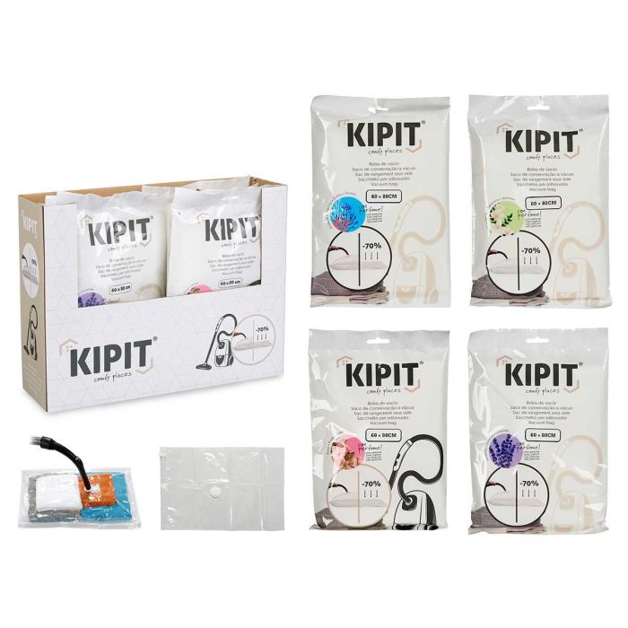 Kipit Bolsa de Vacío 60x80 cm, Fragancias Surtidas, Reducción de Volumen 70%, Plástico Transparente (36 Unidades) Kipit Bolsa de Vacío 60x80 cm, Fragancias Surtidas, Reducción de Volumen 70%, Plástico Transparente (36 Unidades)