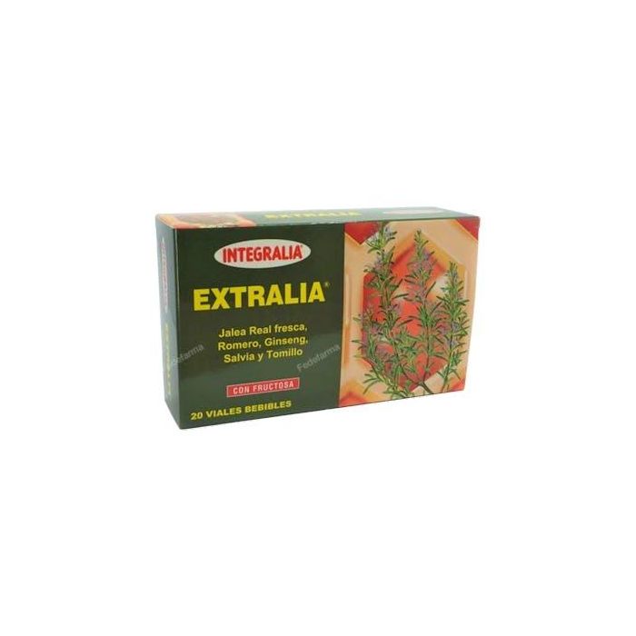 INTEGRALIA Extralia 20 Viales - Suplemento Energizante con Jalea Real y Ginseng para Fatiga Física y Mental