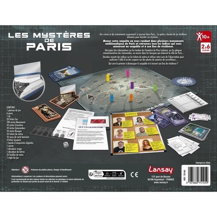 Juego de mesa - LANSAY - 75145 - Les Mysteres De Paris 10+ 1 Juego de mesa - LANSAY - 75145 - Les Mysteres De Paris 10+ 1