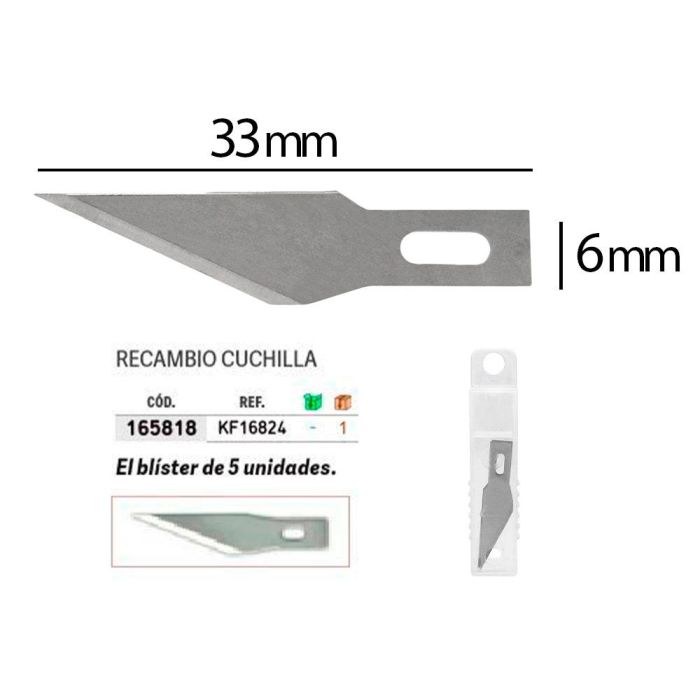 Repuesto Bisturi Q-Connect Para Modelo Kf00289 Blister 5 Unidades 1