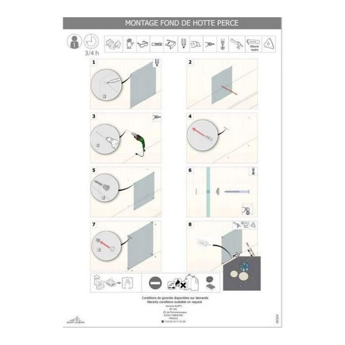 Campana Saint-Gobain Transparente De pared Cristal 2 Campana Saint-Gobain Transparente De pared Cristal 2