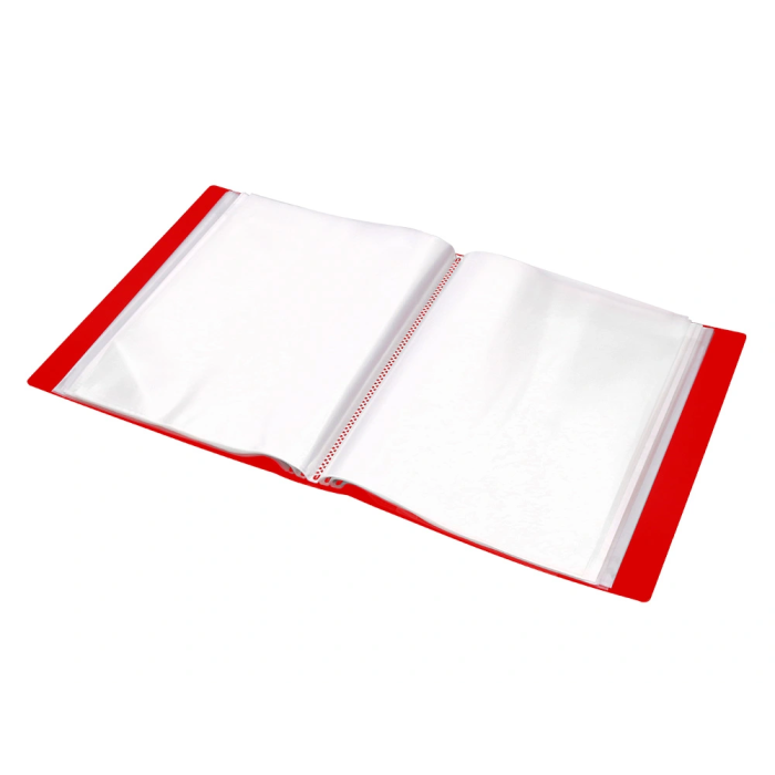 Liderpapel Carpeta Personalizable 100 Fundas Polipropileno DIN A4 Rojo Translucido con Cajetín 7