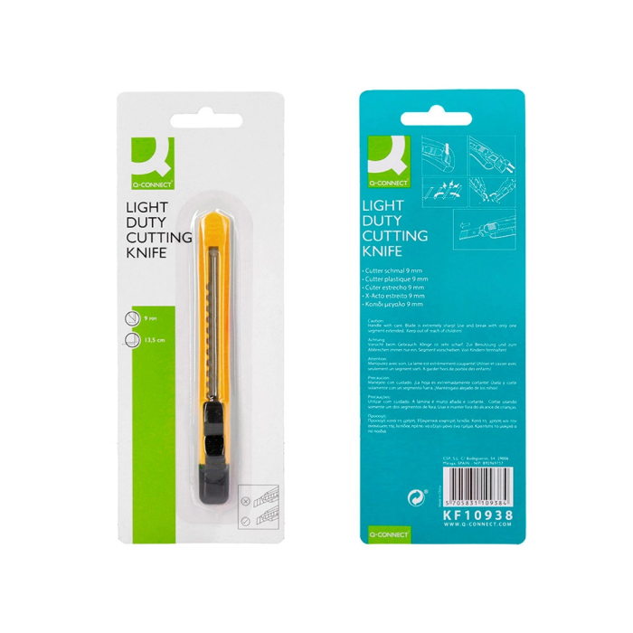 Q-connect Cúter XD-04 Plástico Estrecho Cuchilla 9 mm Clip Blíster 1 Unidad 7