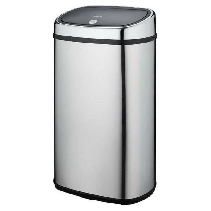 Kitchen Move Cubo de Basura de Cocina Semiautomático de un Toque, 60 L, Rectangular, Gris, Acero Inoxidable No Corrosivo
