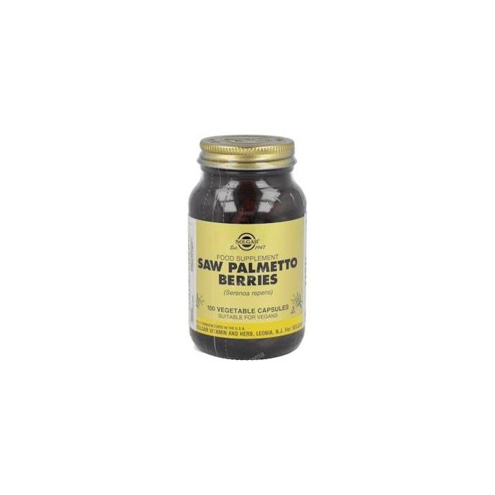 SOLGAR Extracto de Baya de Sabal (Saw Palmetto) 300mg Vegano, Apoyo Vías Urinarias, 100 Cápsulas Vegetales