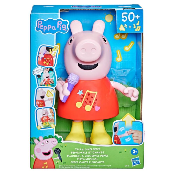 Hasbro Muñeca Peppa Pig Musical Interactiva, Habla y Canta, Más de 50 Sonidos, 20 cm, con Micrófono Doble Modo 2 Hasbro Muñeca Peppa Pig Musical Interactiva, Habla y Canta, Más de 50 Sonidos, 20 cm, con Micrófono Doble Modo 2