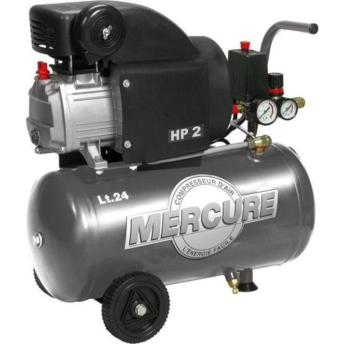 Compresor de aire horizontal MERCURE - 24 L - 2 CV Compresor de aire horizontal MERCURE - 24 L - 2 CV