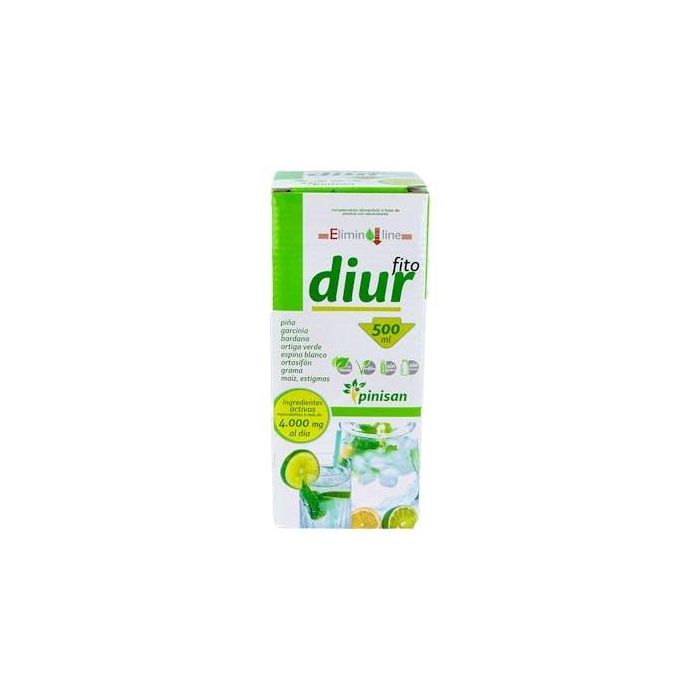 PINISAN Fito Diur Jarabe 500ml con Piña y 7 Plantas: Bardana, Ortiga, Espino, Ortosifón, Grama, Maíz, Garcinia