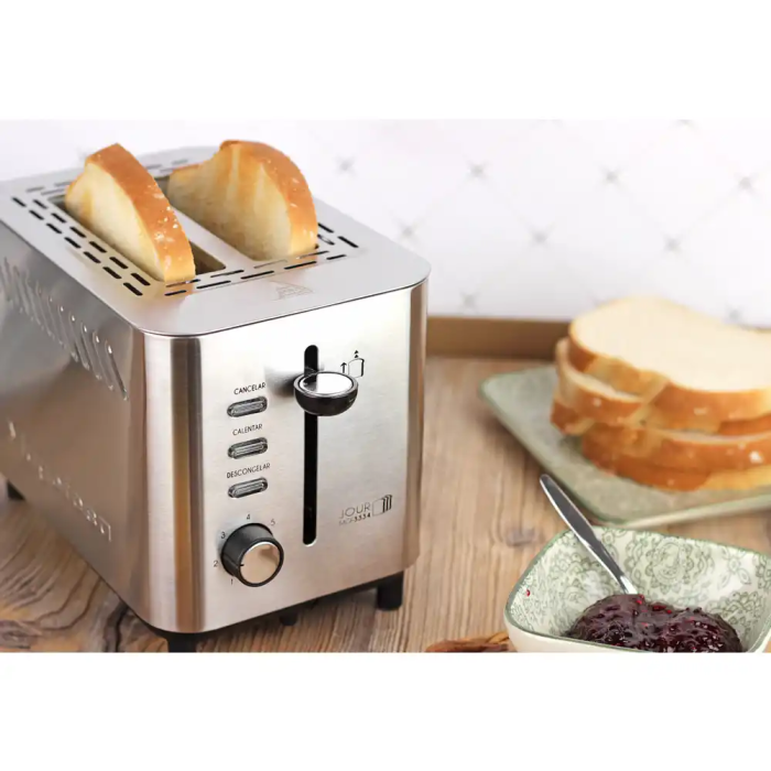 Magefesa Tostador Jour MGF3334 Doble Boca 820W Acero Inoxidable con Bandeja Recogemigas 3