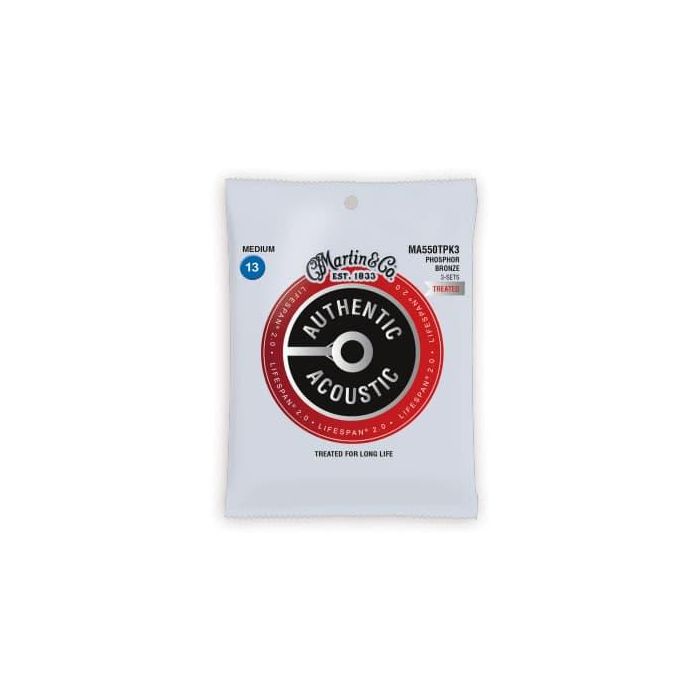 Juego Acústica Authentic Lifespan®2.0 Phosphor Bronze 92/8 Medium 13-56 ( Pack 3) Juego Acústica Authentic Lifespan®2.0 Phosphor Bronze 92/8 Medium 13-56 ( Pack 3)