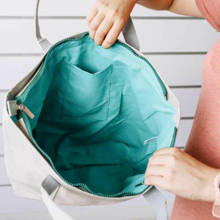 Bolsa de Compras KSIX Gris Poliéster papel kraft 5 Bolsa de Compras KSIX Gris Poliéster papel kraft 5