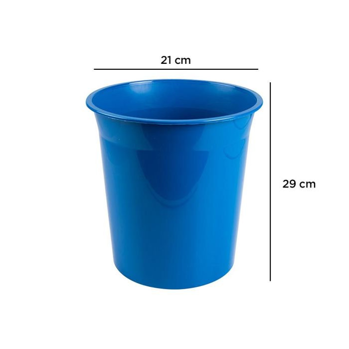 Papelera Plastico Q-Connect Azul Opaco 13 Litros 275x285 mm 1