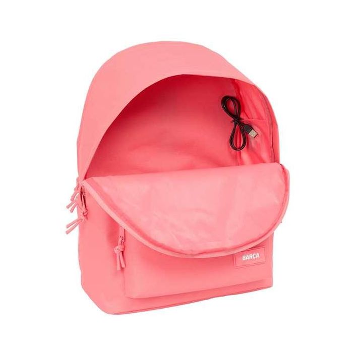 Mochila doble para portatil 15,6"+usb f.c.barcelona chica coral 31x44x18 cm 3