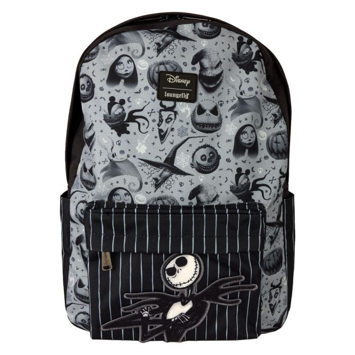 Loungefly Mochila de Nylon Pesadilla Antes de Navidad Disney 43cm - Amplia, Correas Ajustables y Forro a Juego