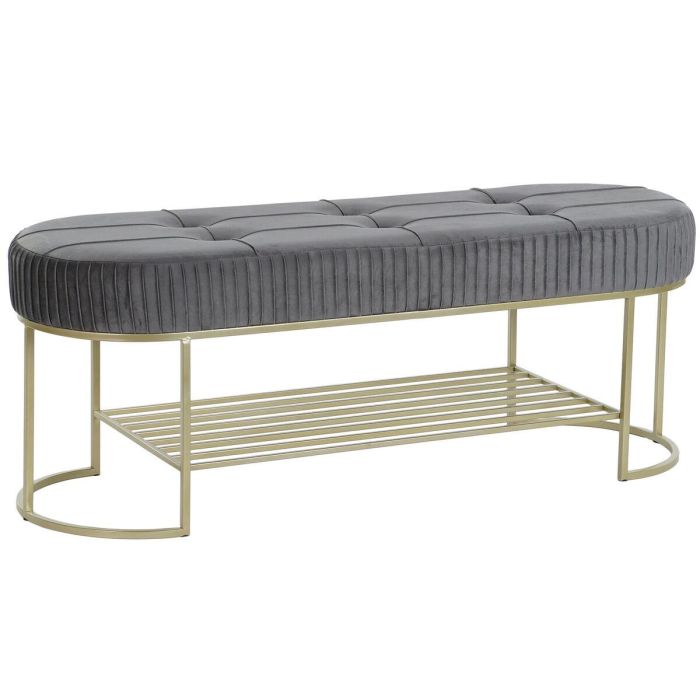 Banqueta DKD Home Decor Gris Dorado Metal 120 x 40 x 45 cm 0 Banqueta DKD Home Decor Gris Dorado Metal 120 x 40 x 45 cm 0