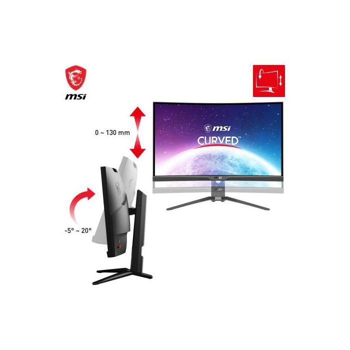 Msi Monitor Gaming MAG 275CQRF 27 Pulgadas Curvo IPS 170Hz WQHD 1ms Negro