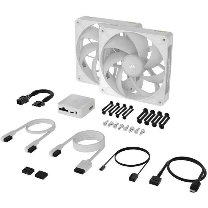 Corsair CO-9051040-WW Ventilador Doble iCUE LINK RX140 RGB Max White para Refrigeración PC 1