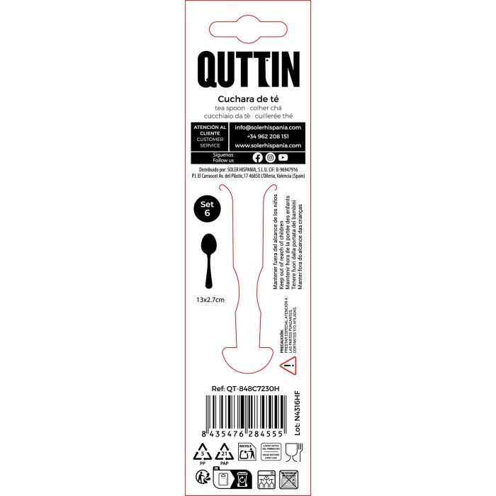 Set de 6 Cucharas de Té Madrid 1.5 mm - Inde (12 Cajas) 3 Set de 6 Cucharas de Té Madrid 1.5 mm - Inde (12 Cajas) 3