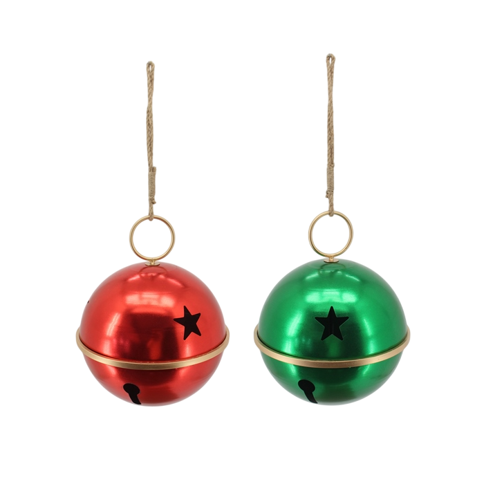 DKD Home Decor Decoración Colgante Navidad Tradicional Metal Rojo Verde Dorado Desmontable 42x48.5x42 cm (2 Unidades)